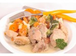 FRICASSE DE POULET A L ANCIENNE POELEE DE LEGUMES